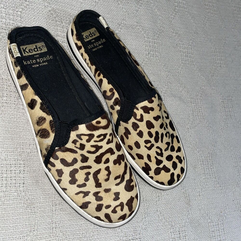 Keds + Kate Spade Women’s Sport Mules Size 7.5 M Tan Leopard Print Going Out Fun